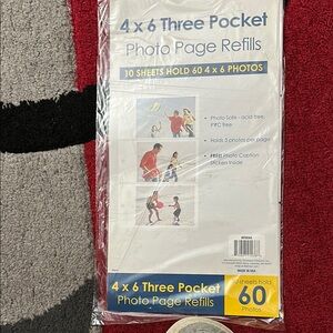 4 x 6 Three Pocket Photo Page Refills